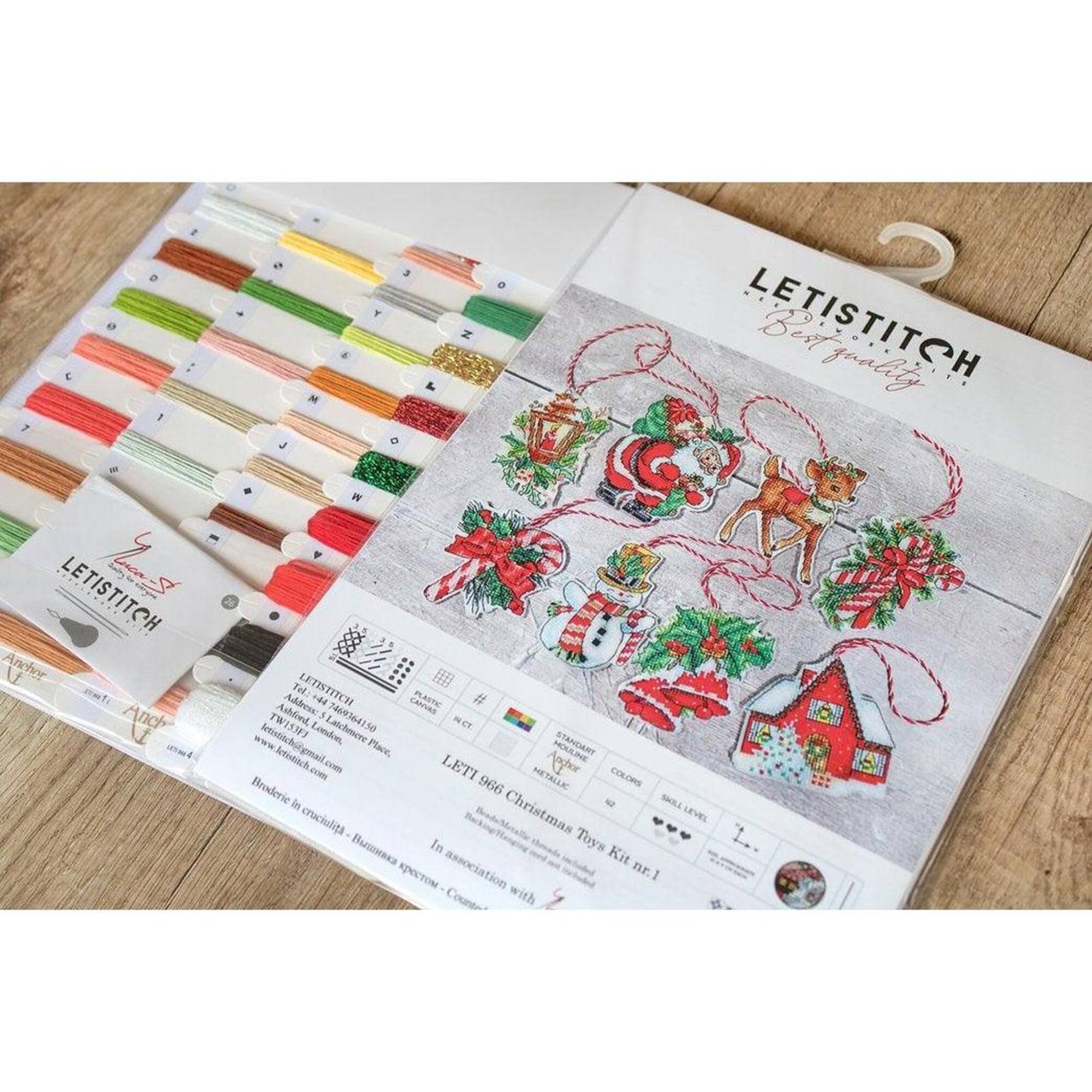 Letistitch Snowman And Santa Stocking Counted Cross Stitch Kit